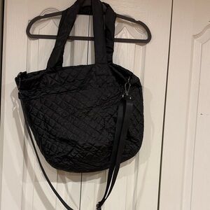 Elegant Black Quilted Tote Bag
